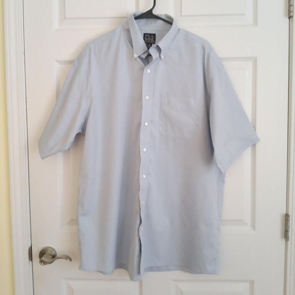 Jos. A. Bank Traveler's Collection Short Sleeve Button-Up Shirt Size 17